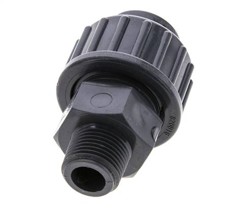 PVC Union Fitting Female Socket 16mm x Male R 3/8'' EPDM