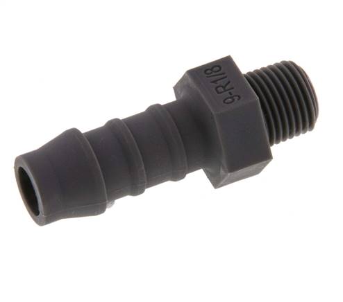 R 1/8'' Male x 9mm PA 6 Hose barb 10 Bar [10 Pieces]