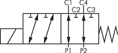 Electroválvula desviadora hidráulica 6/2 vías G1/2'' 250bar 24 V DC