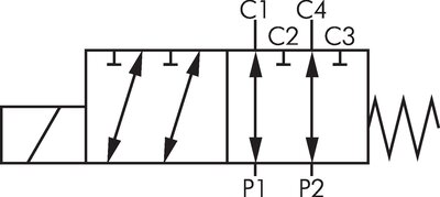 Electroválvula desviadora hidráulica 6/2 vías G1/2'' 250bar 12 V DC
