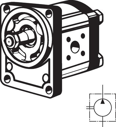 Bomba de engranajes hidráulica 19cm³ 210bar brida Bosch tamaño 2 - Rexroth