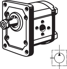 Bomba de engranajes hidráulica 8cm³ 250bar brida Plessey tamaño 2 - Rexroth