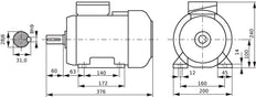 Motor trifásico 2,2kW 4 polos IEC 100 B3 fijación por pies 400/690V