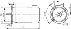 Motor trifásico 0,55kW 2 polos IEC 71 B5 fijación por brida 230/400V
