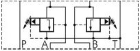 Válvula de alivio de presión sándwich NG6 (D03) A y B a T 100bar - Rexroth
