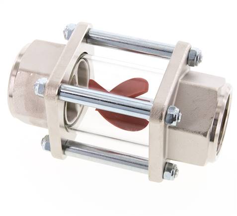 G1 1/4'' indicador de caudal de latón con rodete 9-55 l/min 15 bar