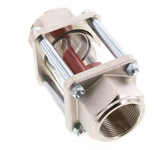 G1 1/4'' indicador de caudal de latón con rodete 9-55 l/min 15 bar