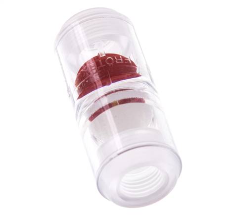 G1/4'' indicador de caudal de policarbonato con rodete y filtro