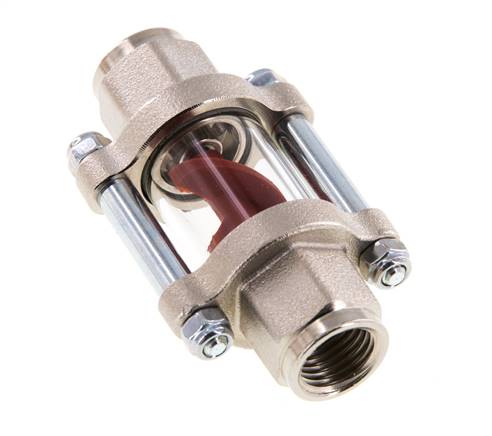 G1/4'' indicador de caudal de latón con rodete 0.6-3 l/min 25 bar