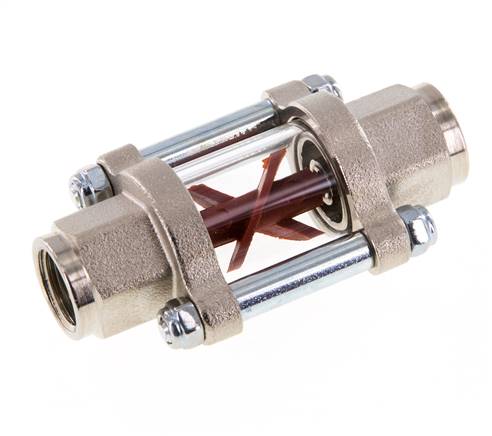 G1/4'' indicador de caudal de latón con rodete 0.6-3 l/min 25 bar