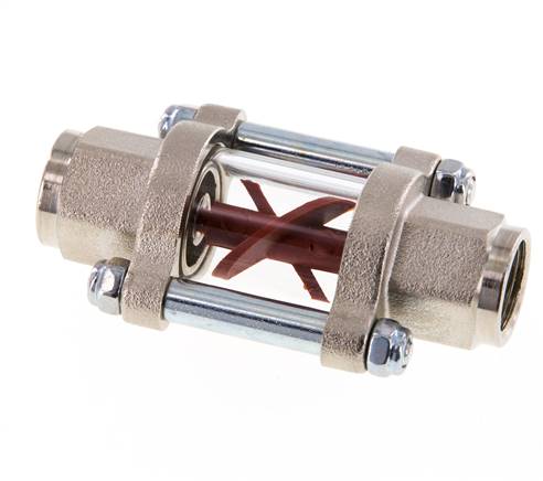 G1/4'' indicador de caudal de latón con rodete 0.6-3 l/min 25 bar