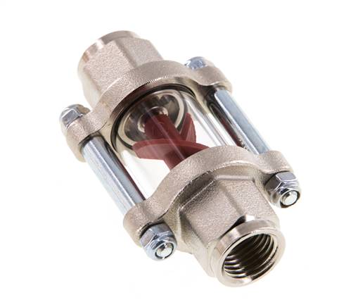 G1/4'' indicador de caudal de latón con rodete 0.6-3 l/min 25 bar