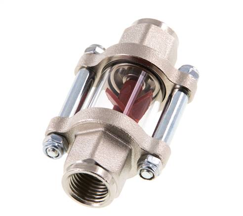 G1/4'' indicador de caudal de latón con rodete 0.6-3 l/min 25 bar