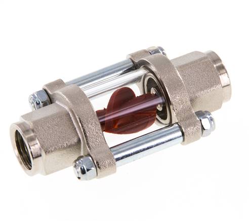 G1/4'' indicador de caudal de latón con rodete 0.6-3 l/min 25 bar