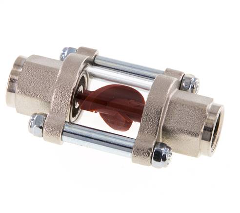 G1/4'' indicador de caudal de latón con rodete 0.6-3 l/min 25 bar