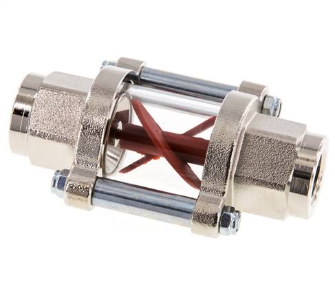 G3/8'' indicador de caudal de latón con rodete 1.1-5.5 l/min 25 bar