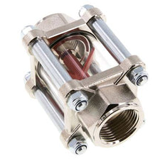 G1'' indicador de caudal de latón con rodete 2.2-27 l/min 25 bar
