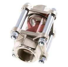 G1'' indicador de caudal de latón con rodete 2.2-27 l/min 25 bar