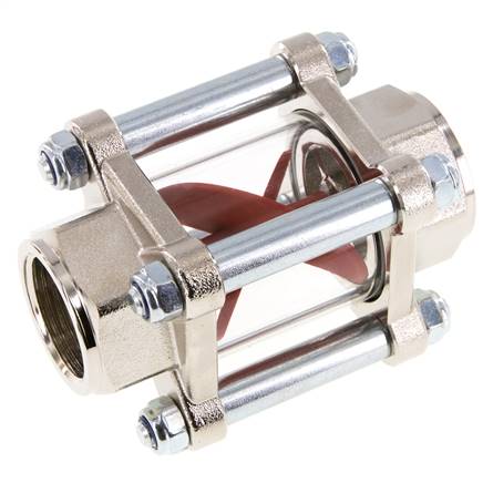 G1'' indicador de caudal de latón con rodete 2.2-27 l/min 25 bar