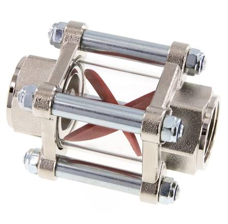 G1'' indicador de caudal de latón con rodete 2.2-27 l/min 25 bar