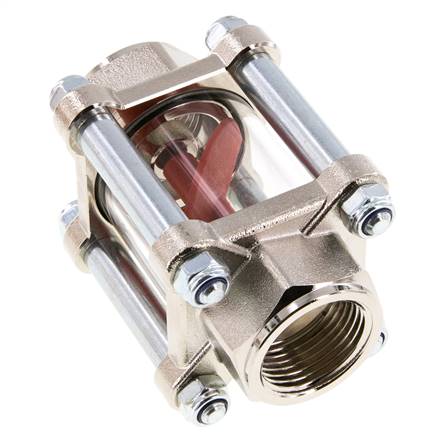 G1'' indicador de caudal de latón con rodete 2.2-27 l/min 25 bar