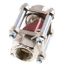 G1'' indicador de caudal de latón con rodete 2.2-27 l/min 25 bar