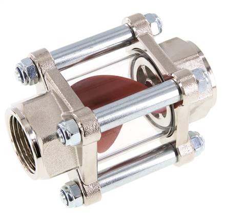 G1'' indicador de caudal de latón con rodete 2.2-27 l/min 25 bar