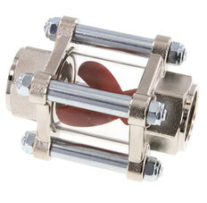 G1'' indicador de caudal de latón con rodete 2.2-27 l/min 25 bar