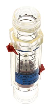 Caudalímetro de área variable G1'' de plástico para agua 2-20 l/min