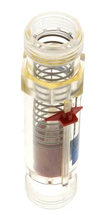 Caudalímetro de área variable G1'' de plástico para agua 5-35 l/min