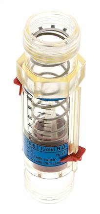 Caudalímetro de área variable G1'' de plástico para agua 20-100 l/min