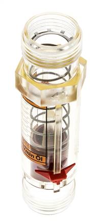 Caudalímetro de área variable G1'' de plástico para aceite 100 cSt 5-45 l/min