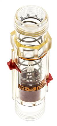 Caudalímetro de área variable G1'' de plástico para aceite 100 cSt 10-75 l/min