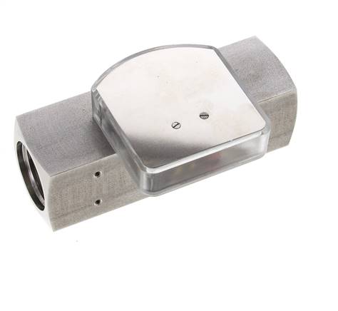 Caudalímetro de área variable G1'' de acero inoxidable para aceite 0.1-0.8 l/min 300 bar