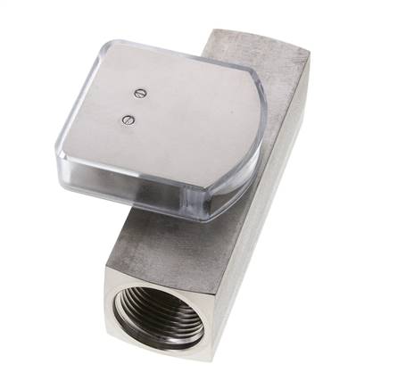 Caudalímetro de área variable G1'' de acero inoxidable para aceite 1-4 l/min 300 bar