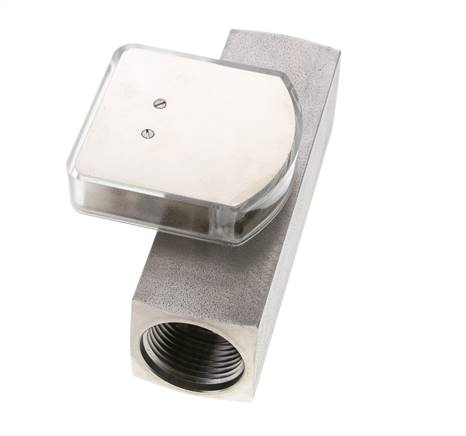Caudalímetro de área variable G1'' de acero inoxidable para aceite 35-110 l/min 300 bar