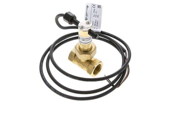 Interruptor de caudal de paleta en línea 2.7-6.4 l/min 100 bar G1/2'' latón