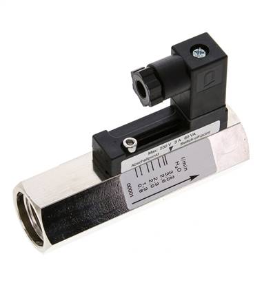 Interruptor de caudal de área variable para agua 0.8-3.2 l/min 300 bar G1/2'' de latón