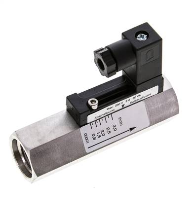 Interruptor de caudal de área variable para aceite 0.8-3 l/min 350 bar G1/2'' de acero inoxidable