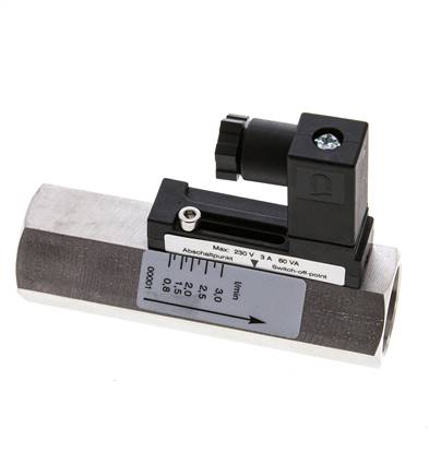 Interruptor de caudal de área variable para aceite 0.8-3 l/min 350 bar G1/2'' de acero inoxidable