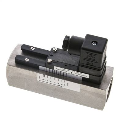 Interruptor de caudal de área variable para aceite 3-10 l/min 300 bar G1'' de acero inoxidable
