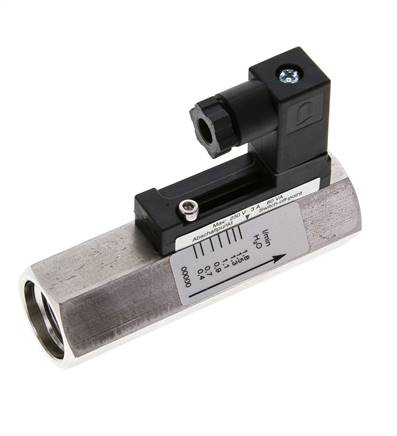 Interruptor de caudal de área variable para agua 0.4-1.8 l/min 350 bar G1/2'' de acero inoxidable