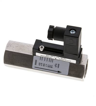 Interruptor de caudal de área variable para agua 0.4-1.8 l/min 350 bar G1/2'' de acero inoxidable