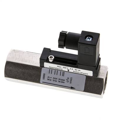 Interruptor de caudal de área variable para agua 0.8-3.2 l/min 350 bar G1/2'' de acero inoxidable