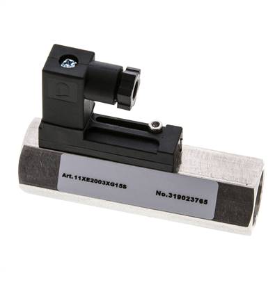 Interruptor de caudal de área variable para agua 0.8-3.2 l/min 350 bar G1/2'' de acero inoxidable