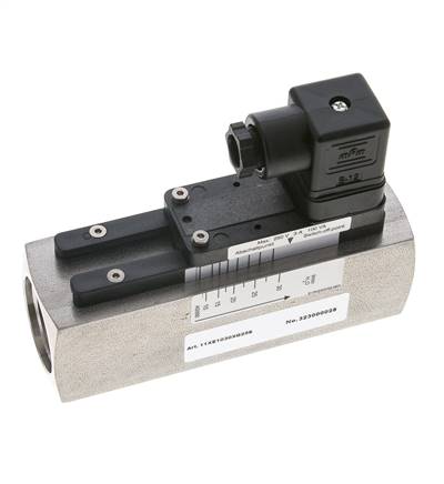 Interruptor de caudal de área variable para agua 10-30 l/min 300 bar G1'' de acero inoxidable