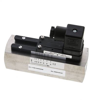 Interruptor de caudal de área variable para agua 15-45 l/min 300 bar G1'' de acero inoxidable