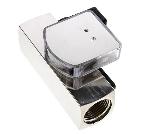 Caudalímetro e interruptor de caudal de área variable para aceite 0.1-0.8 l/min G1'' de latón