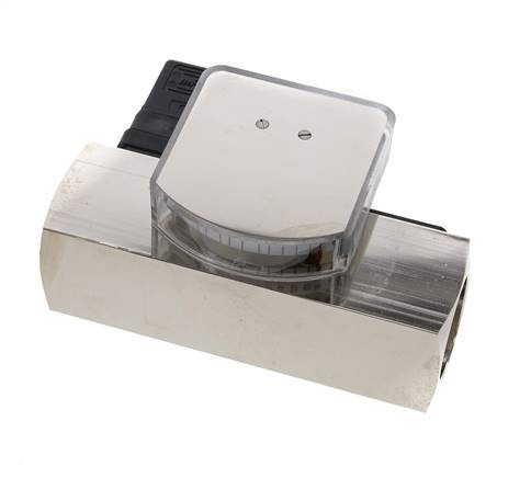 Caudalímetro e interruptor de caudal de área variable para aceite 8-24 l/min G1'' de latón