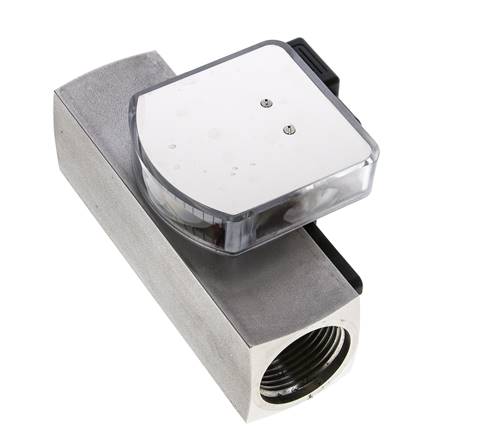 Caudalímetro e interruptor de caudal de área variable para aceite 0.5-1.5 l/min G1'' de acero inoxidable